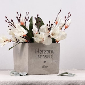 Geschenkidee Geburtstag Frauen | Blumentopf Personalisiert Herzensmensch Gravur, Weihnachtsgeschenk Kleinigkeit Freundin | Valentinstag Idee