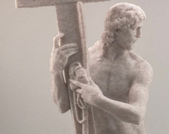 Michelangelo-renaissancebeeldhouwwerk De verrezen Christus 250 mm 9,8 inch, museumreproductie