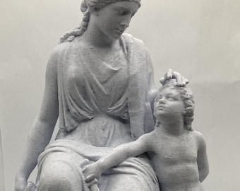 John Hogan Neoclassical sculpture Hivernia and Brian Boru 8.6 inch/225 mm, museum reproduction