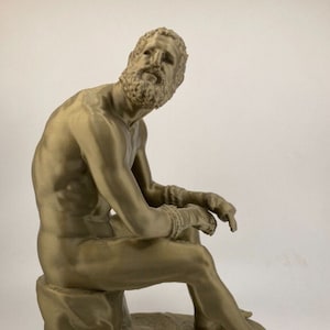 Escultura griega Boxeador sentado 7,9 pulgadas/200 mm, reproducción de museo