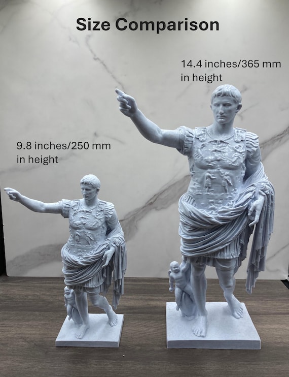 ローマ　立体模型　287mm×287mm ローマ彫刻「プリマ・ポルタ・アウグストゥス」（14.4インチ/365mm
