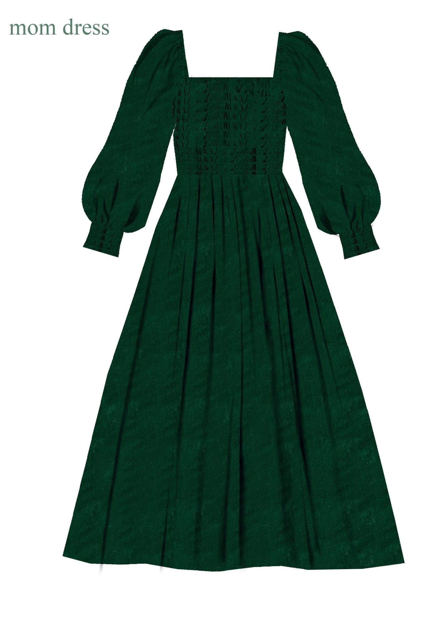 Emerald Green Dress Velvet Long Sleeve - Etsy