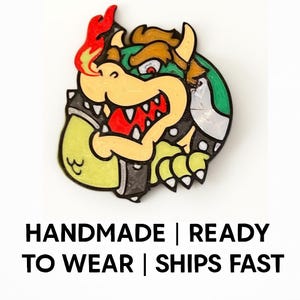 Bowser Inspired Shoe Charm | Gamer Shoe Accessory | Compatible with Crocs | Handmade & Ready to Wear