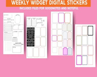 Pegatinas digitales de widgets semanales