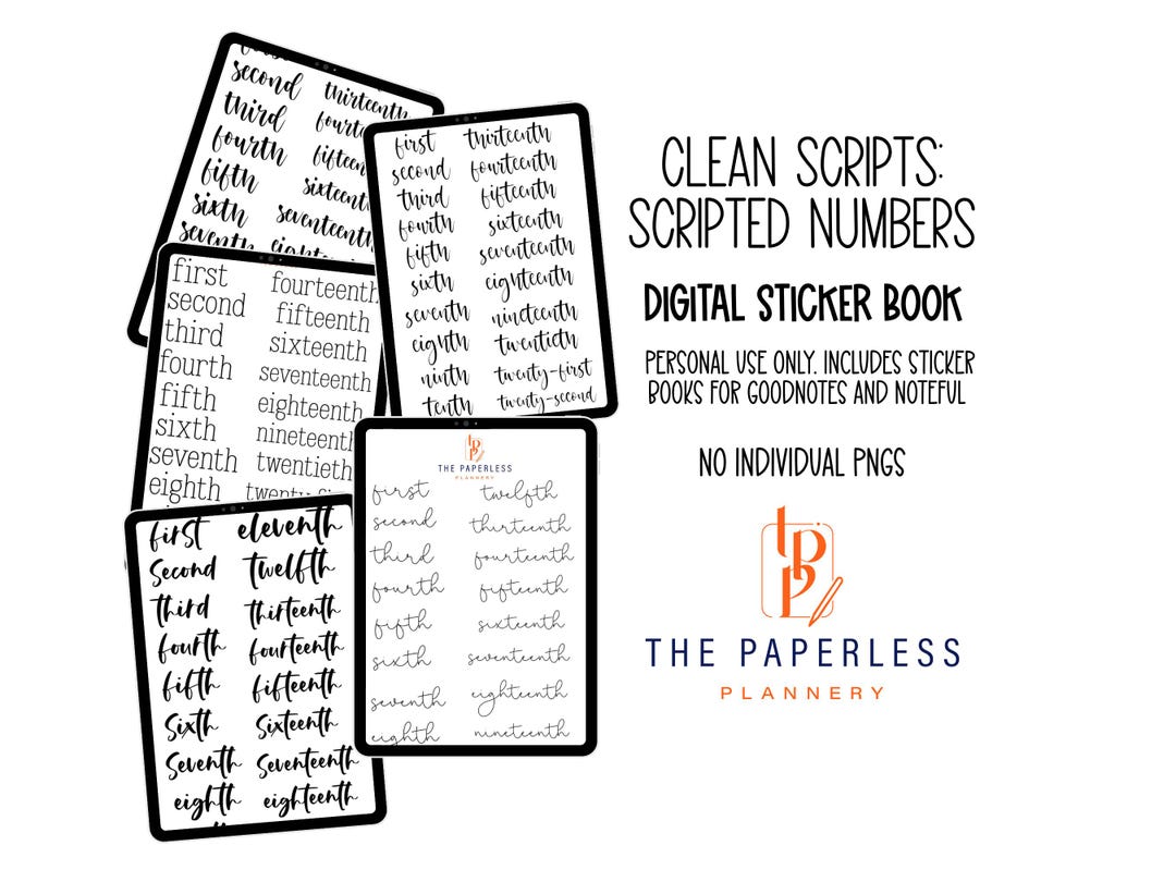 Clean Scripts: Scripted Numbers - Etsy