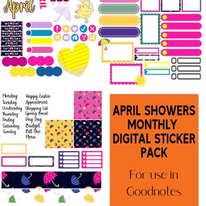 April Showers Digital Stickers (All-in-one sticker pack)