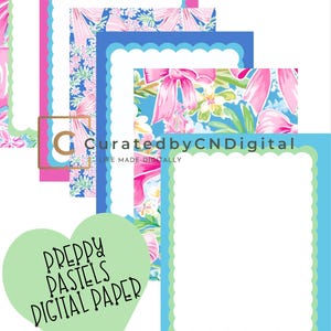Digitaal papier preppy pastels