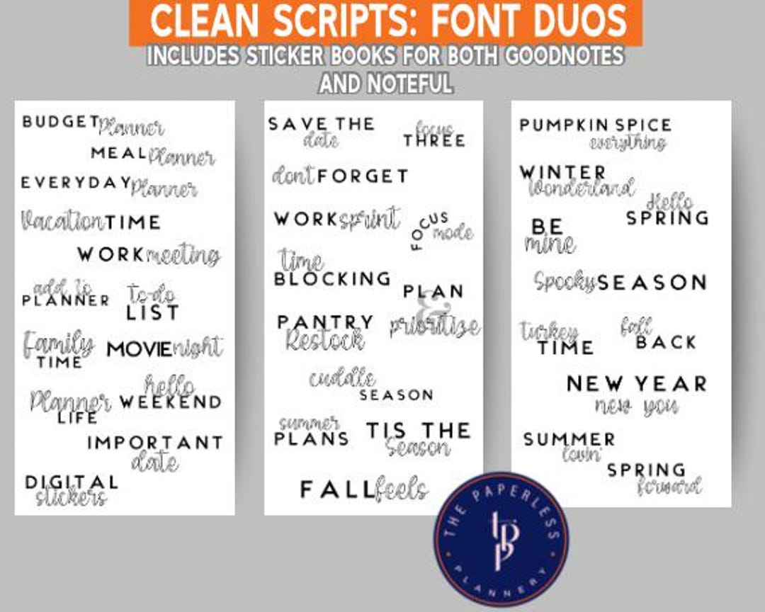 Clean Scripts: Font Duos - Etsy