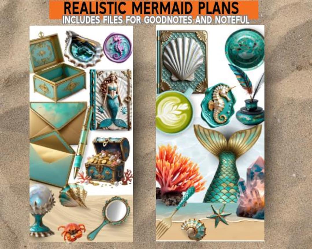 realistic-mermaid-plans-digital-stickers-etsy
