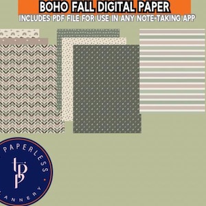 Digitaal herfstpapier boho