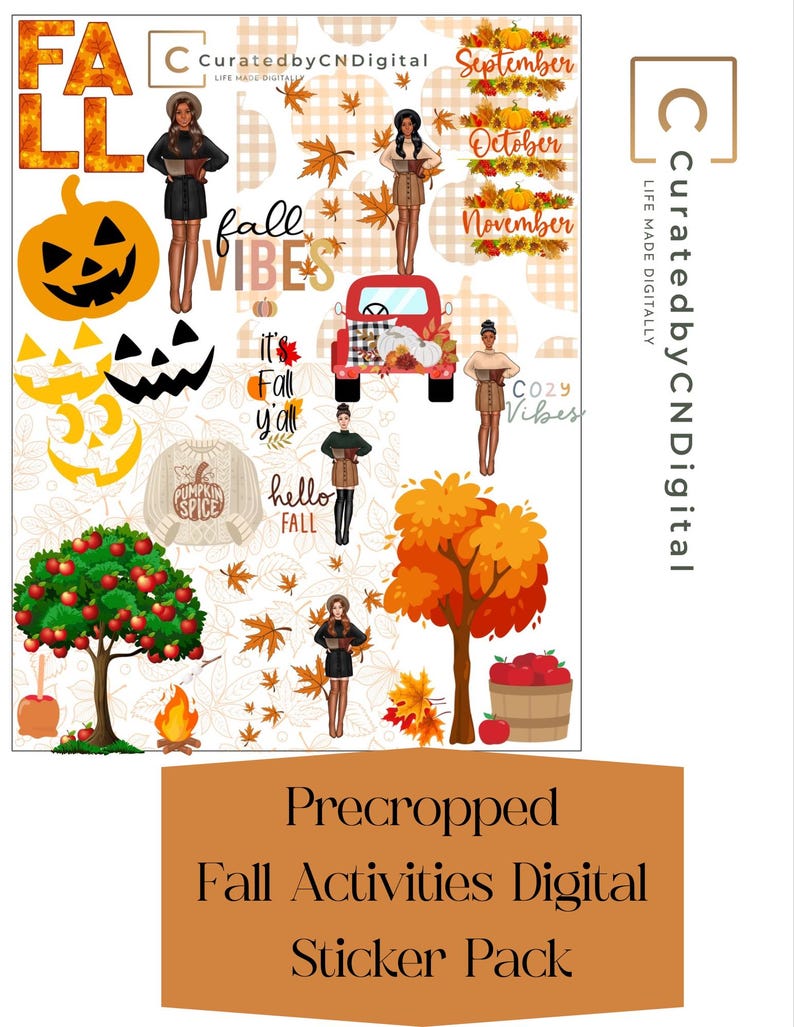 Fall Activities Digital Sticker Pack - Etsy