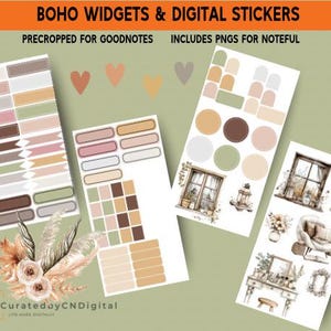 Boho Planner Widgets and Digital Stickers