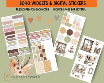 Boho Planner Widgets and Digital Stickers