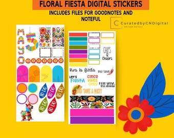 Floral Fiesta Digital Stickers for Goodnotes and Noteful
