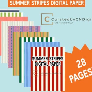 Sommer Streifen Digitales Papier