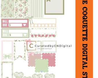 Antique Coquette Digital Stickers for Goodnotes