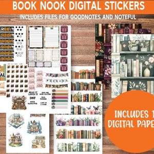Book Nook Digital Stickers
