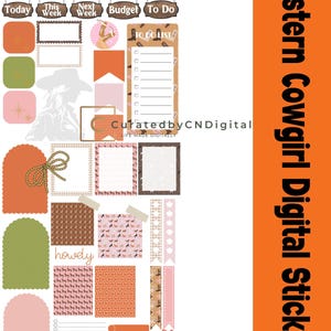 Western Cowgirl Digital Stickers