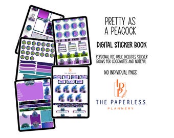 Pretty As A Peacock Digital Stickers
