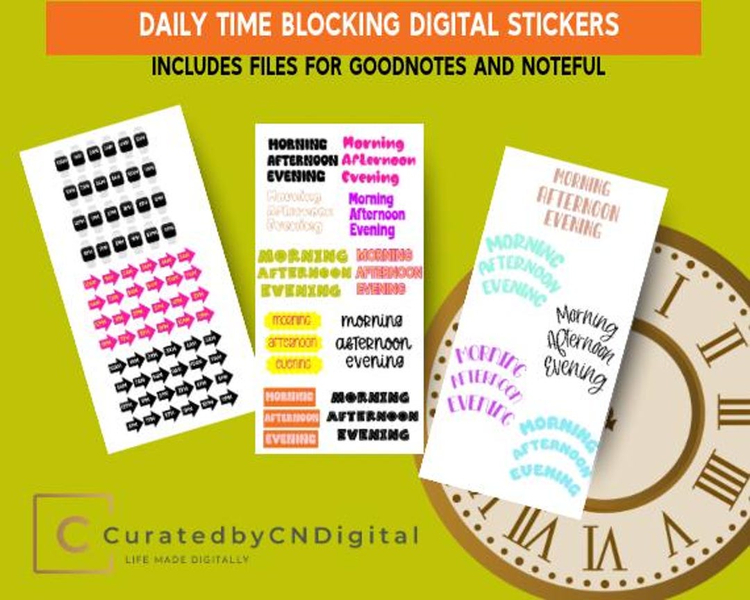 Daily Time-blocking Digital Stickers - Etsy