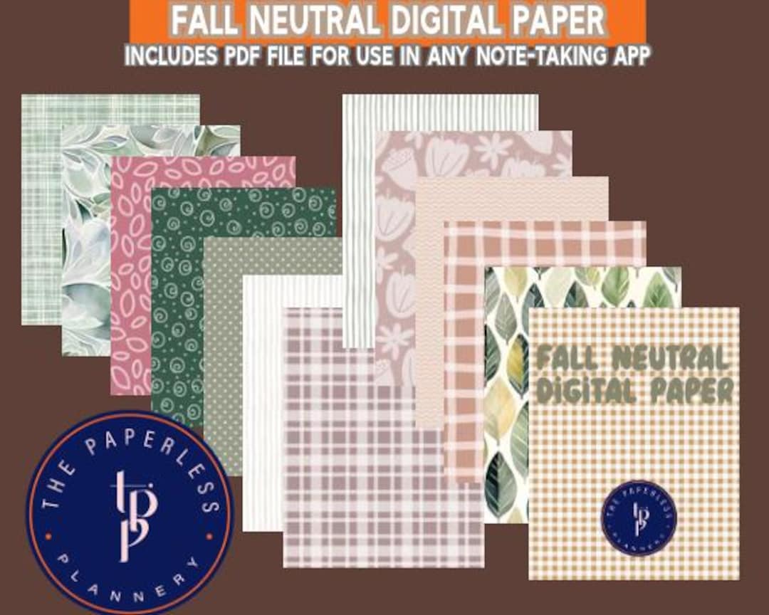 Fall Neutral Digital Paper - Etsy