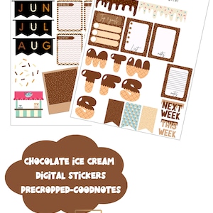 Digitale stickers chocolade-ijs