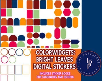 ColorWidgets: Bright Leaves Digital Sticker Widgets