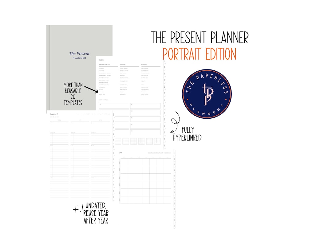 The Present Planner- Portrait Digital Planner - Etsy