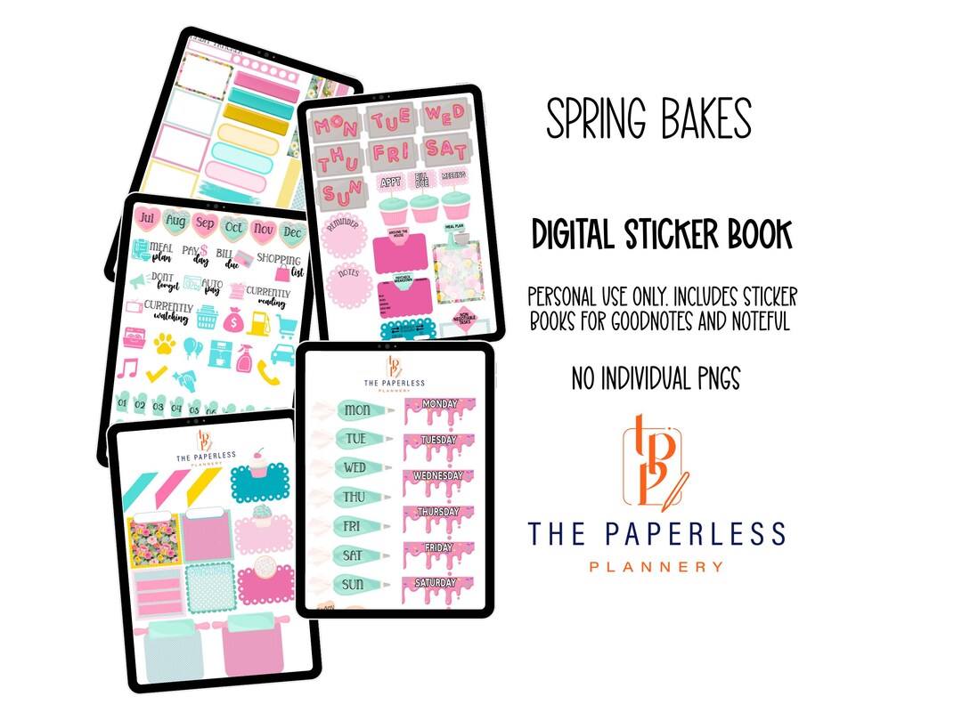 Digital Spring Sticker Sheets Spring Bakes Digital Stickers - Etsy