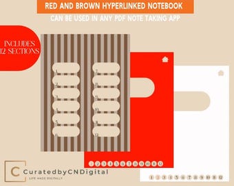Brown and Red Hyperlinked Notebook