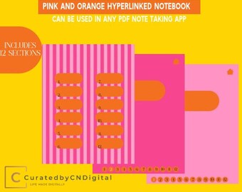 Pink and Orange Hyperlinked Notebook
