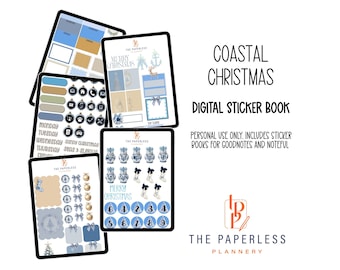 Pegatinas digitales navideñas costeras