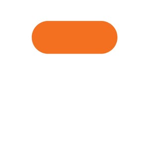 May include: A minimalist design with a large orange horizontal rectangle at the top and twelve orange circles numbered 1 to 12 at the bottom. A small orange house icon is in the top right corner, all on a white background.