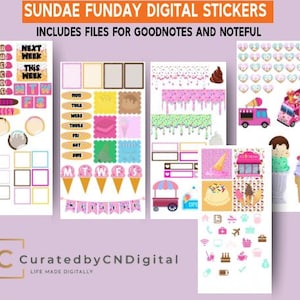 Digitale Funday-stickers Sundae