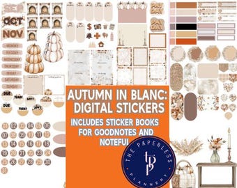 Digitale stickers Autumn In Blanc
