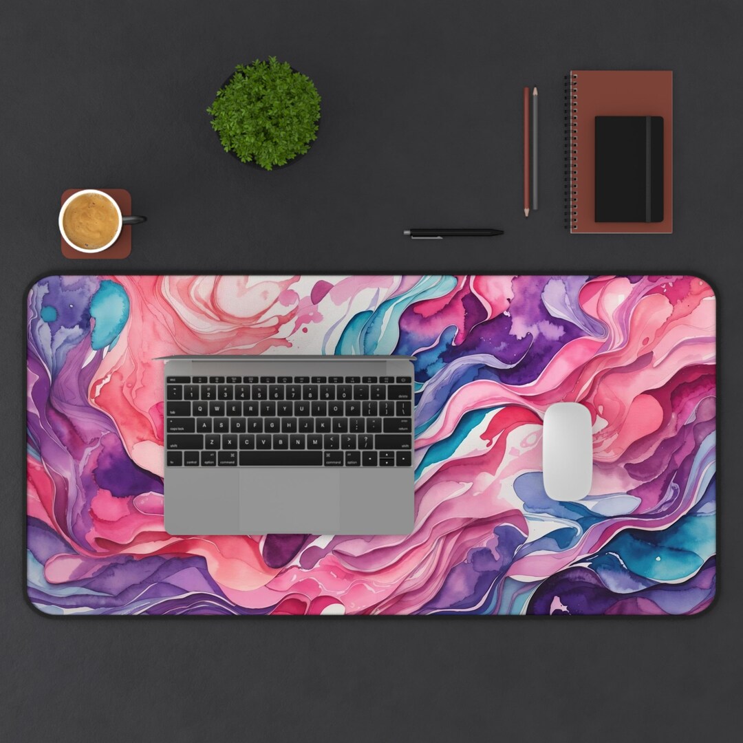 Long Mouse Pad Large Mouse Pad Watercolor Desk Mat Extra Large Etsy