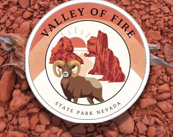 Sticker Vallée de Feu, Sticker parc d'État, Sticker nature, Sticker Nevada, Sticker, Souvenir de parc d'État