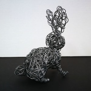 Wire Bunnys, Wire Bunny Art Sculptures, African Wire Art, Wire Art Sculptures, Garden Art Scultpures, Nursery Wire Art, Wire Art Decor -Gift