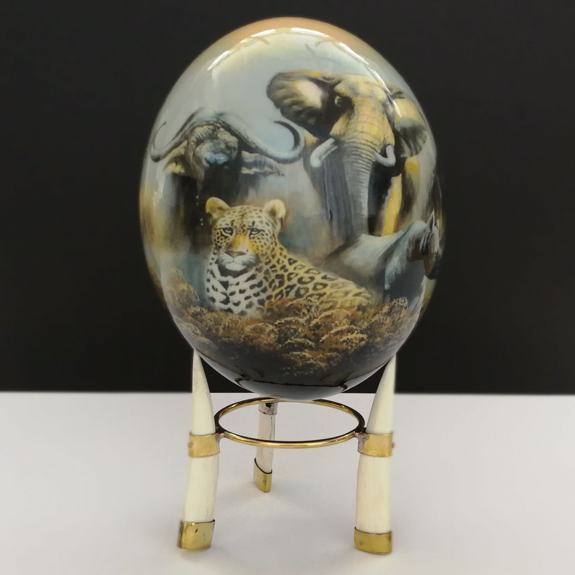 Big Five Decoupage Ostrich Egg Ostrich Egg Ornament, Ostrich Eggs South