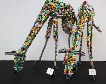Beaded Giraffe, Wire Bead Giraffe, Giraffe Wire Sculpture, African Wire Art, Big 5 Wire Art Sculpture, Animal Sculpture, African Decor, Gift