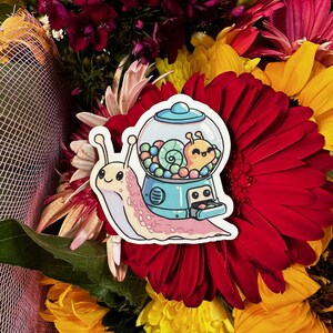 snail with a gumball machine for the shell - sticker