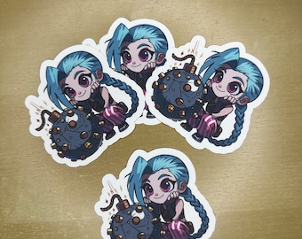 jinx from arcane LOL, league of legend cartoon sticker