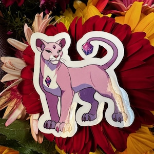 sticker of lioness amethyst