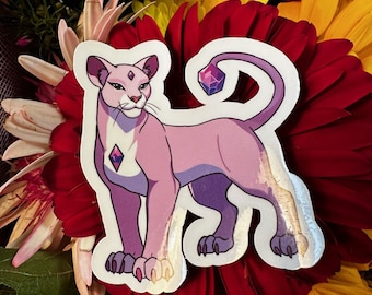 sticker of lioness amethyst