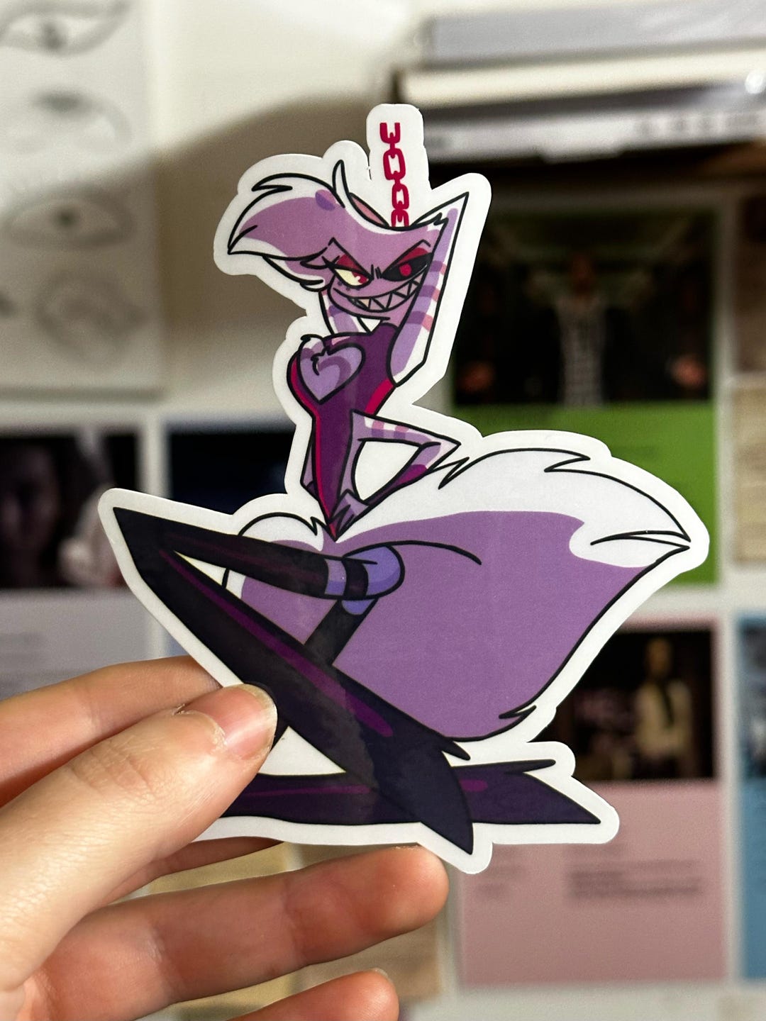 Angel Dust Hazbin Hotel, Laminated Sticker - Etsy