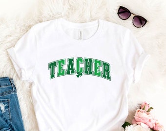 St Patricks Day Retro Teacher T-Shirt, St Pattys Day Shirt for Teacher, Shamrock Teacher Tee, Saint Patricks Gift for Teacher, Irish Teacher