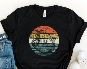 Vintage Sloth T-Shirt, Cute Sloth Shirt, Lazy Animal Shirt, Animal Shirt, Sloth Life Tee, Sloth Funny Retro Shirt, Cute Sloth, Sloth Love