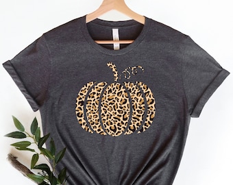 Leopard Pumpkin Shirt, Cheetah Pumpkin Shirt, Thanksgiving Shirt, Thankful Shirt, Fall Shirt, Hello Pumpkin, Family Matching Shirt, Autumn