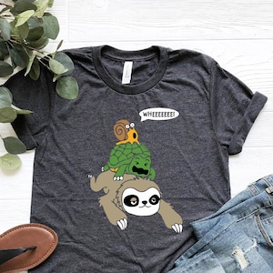 Sloth Turtle Snail T-Shirt, Slow Animals Shirt, Lazy Animal Shirt, Sloth Love Shirt, Cute Animal Gift, Slow And Steady Shirt, Sloth Life