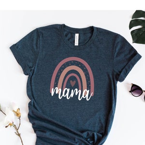Mama Shirt, Rainbow Mama Shirt, Blessed Mama, Baby Shower Gift, Rainbow T-shirt, New Mom Shirt, Thankful For My Mama, Mother&#39;s Day Shirts